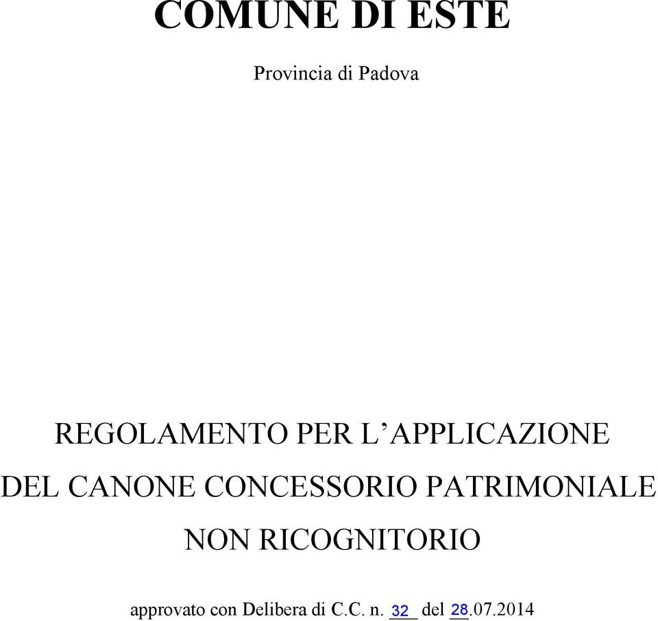 CANONE CONCESSORIO PATRIMONIALE NON