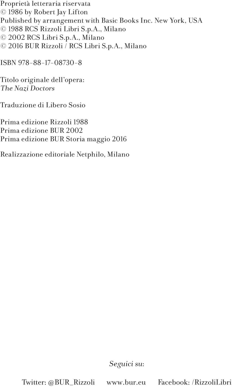 1988 RCS Rizzoli Libri S.p.A.
