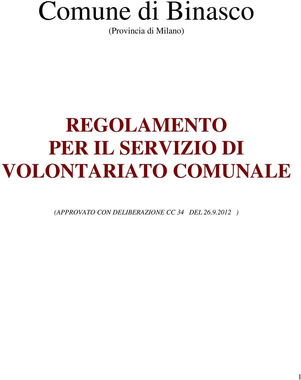 DI VOLONTARIATO COMUNALE (APPROVATO