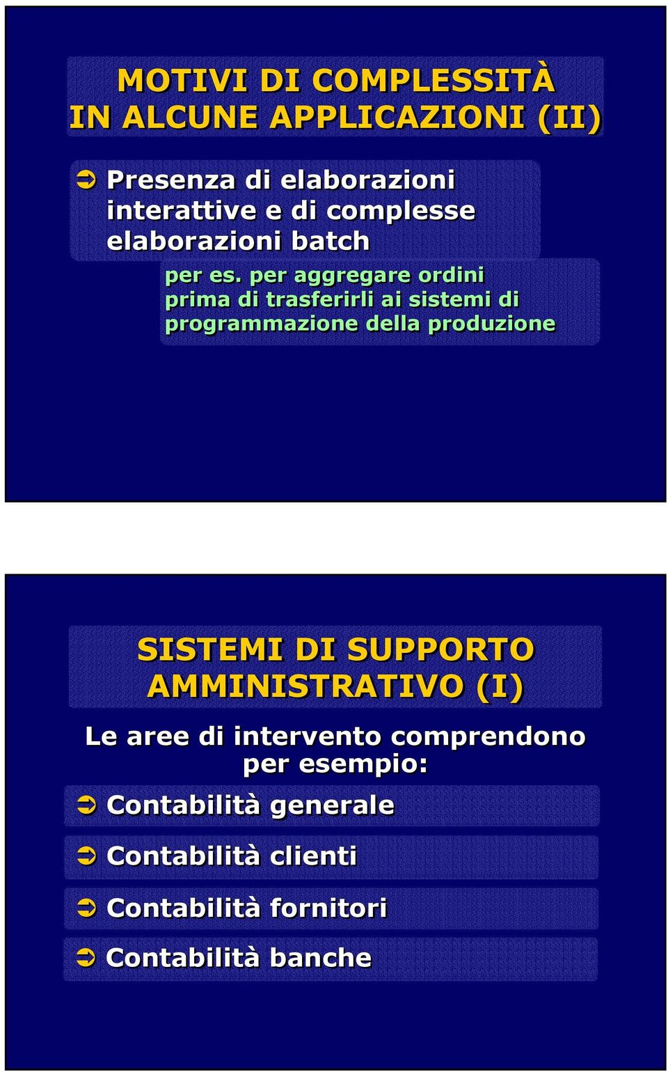 per aggregare ordini prima di trasferirli ai sistemi di programmazione della produzione SISTEMI