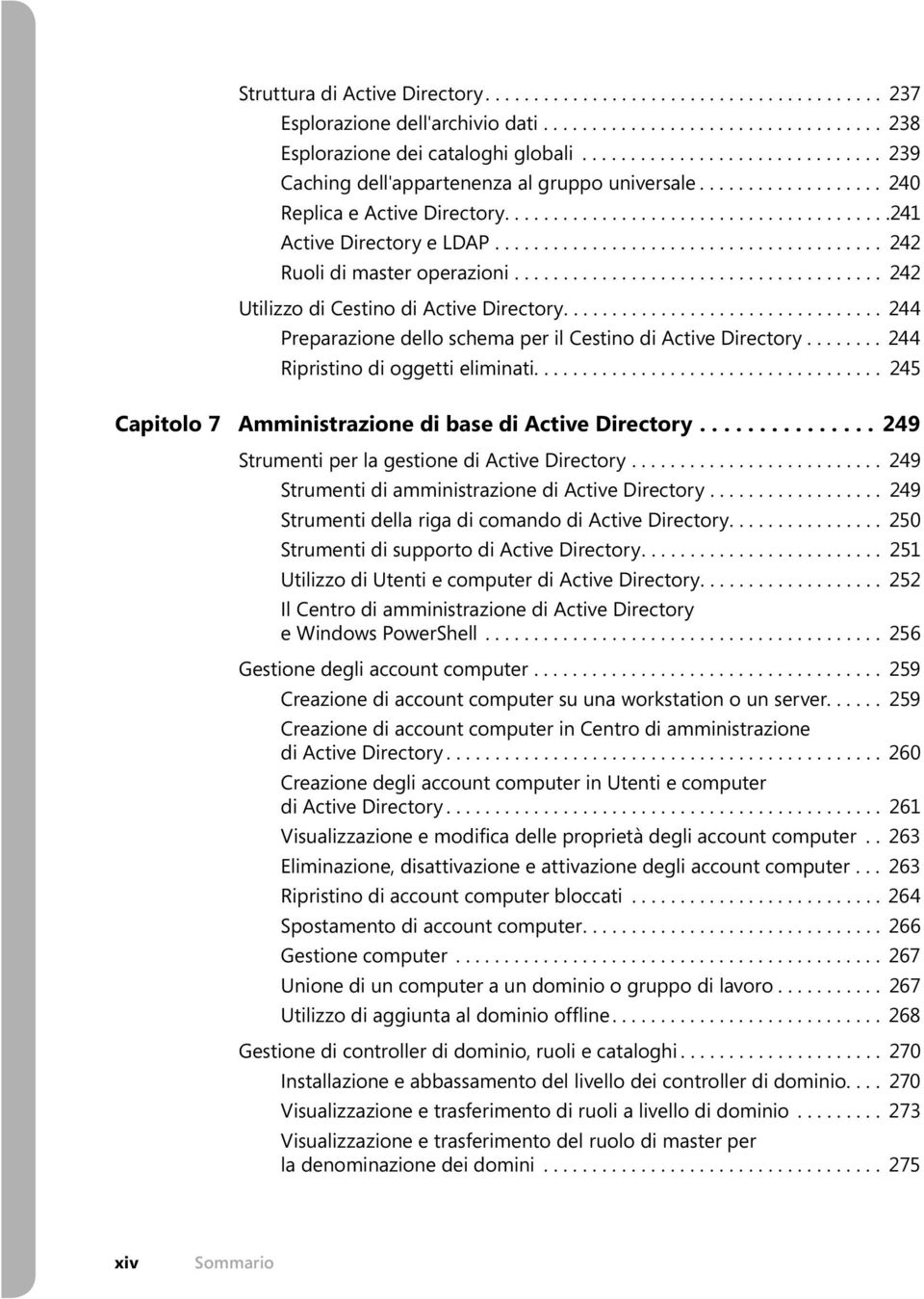 ....................................... 242 Ruoli di master operazioni...................................... 242 Utilizzo di Cestino di Active Directory.