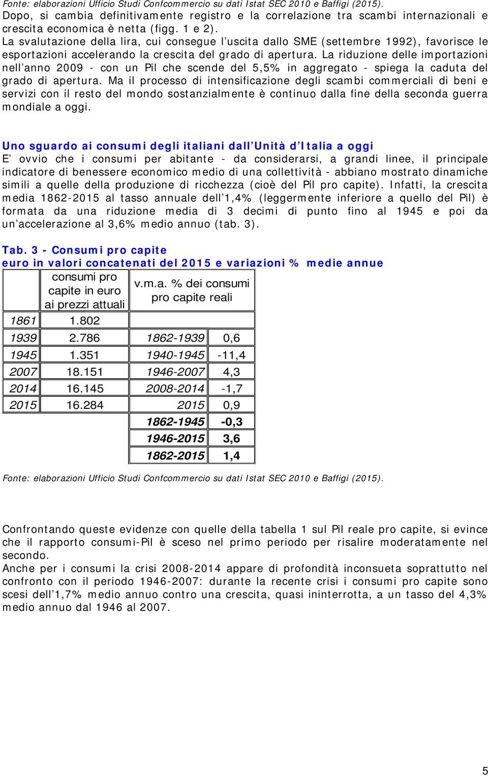 La riduzione delle importazioni nell anno 2009 - con un Pil che scende del 5,5% in aggregato - spiega la caduta del grado di apertura.