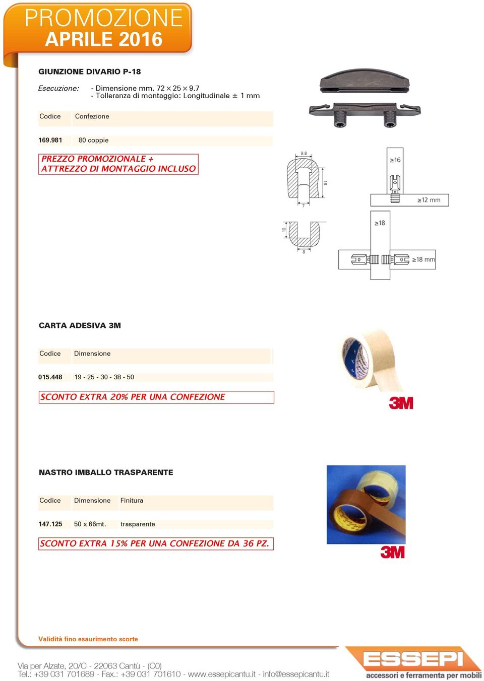 981 80 coppie PREZZO PROMOZIONALE + ATTREZZO DI MONTAGGIO INCLUSO CARTA ADESIVA 3M Dimensione 015.