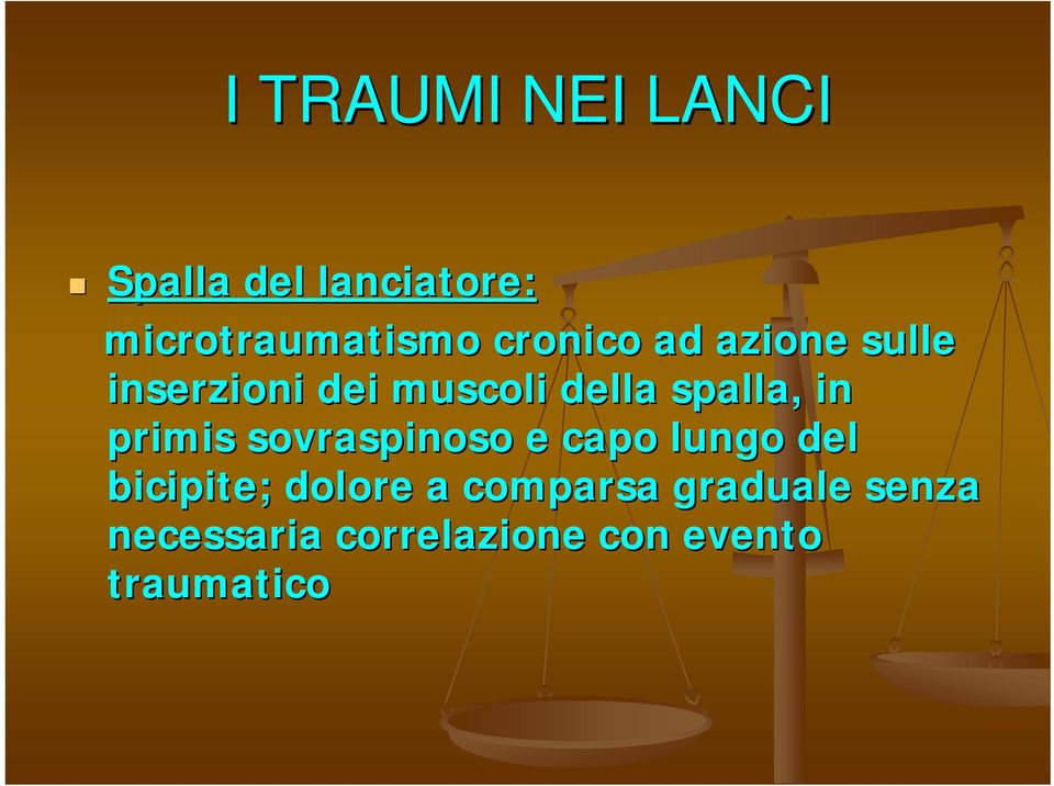 in primis sovraspinoso e capo lungo del bicipite; dolore a