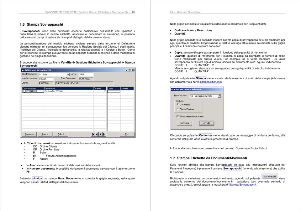 possono collocare sia i campi di testata sia i campi di dettaglio del documento stesso.