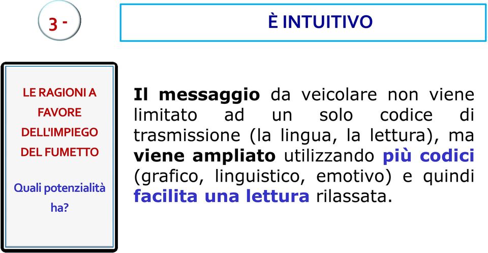 Il messaggio da veicolare non viene limitato ad un solo codice di