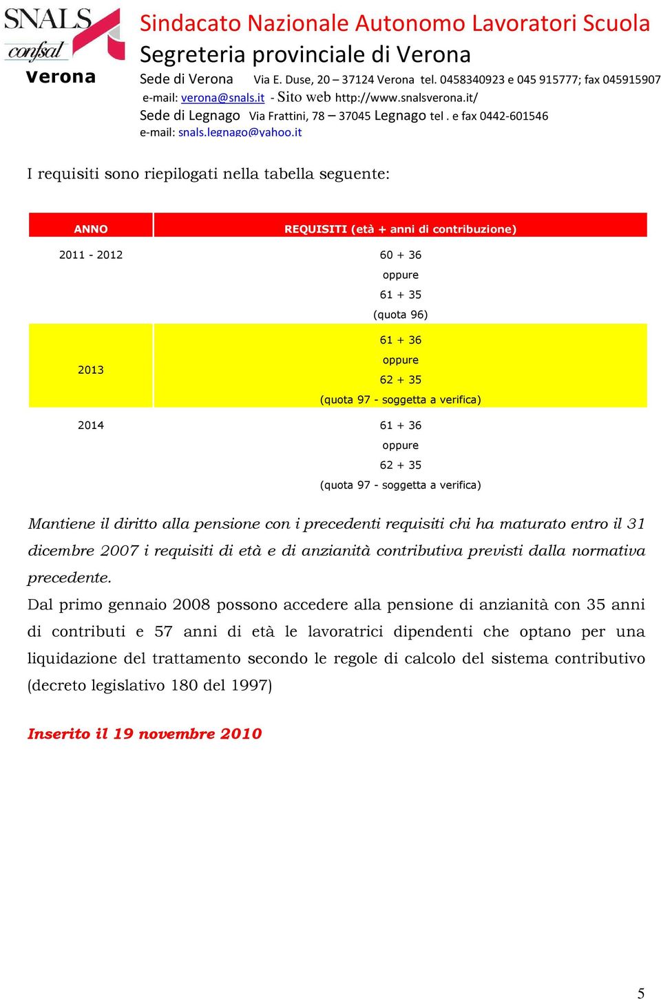 età e di anzianità contributiva previsti dalla normativa precedente.