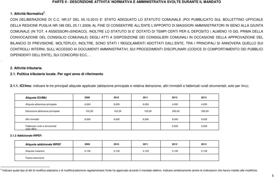 2009) AL FINE DI CONSENTIRE ALL ENTE L APPORTO DI MAGGIORI AMMINISTRATORI IN SENO ALLA GIUNTA COMUNALE (IN TOT. 4 ASSESSORI+SINDACO).