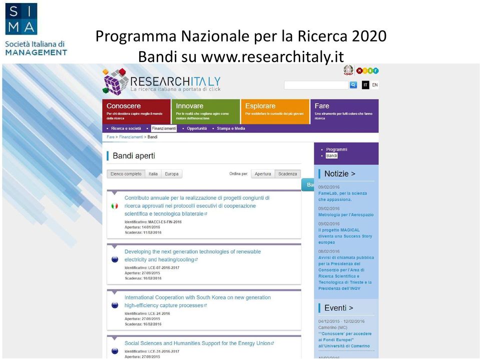 Ricerca 2020