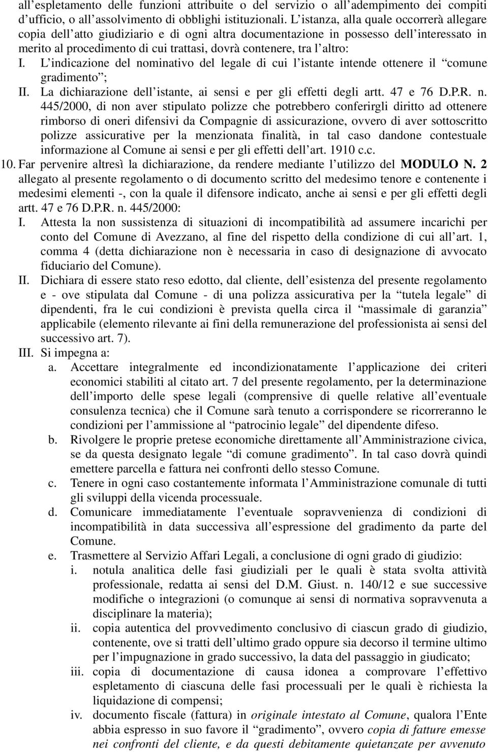 altro: I. L indicazione del no