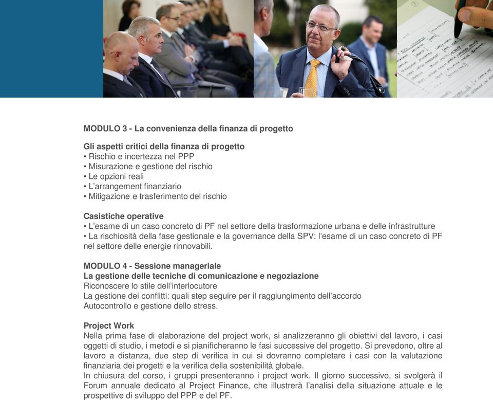 gestionale e la governance della SPV: l esame di un caso concreto di PF nel settore delle energie rinnovabili.