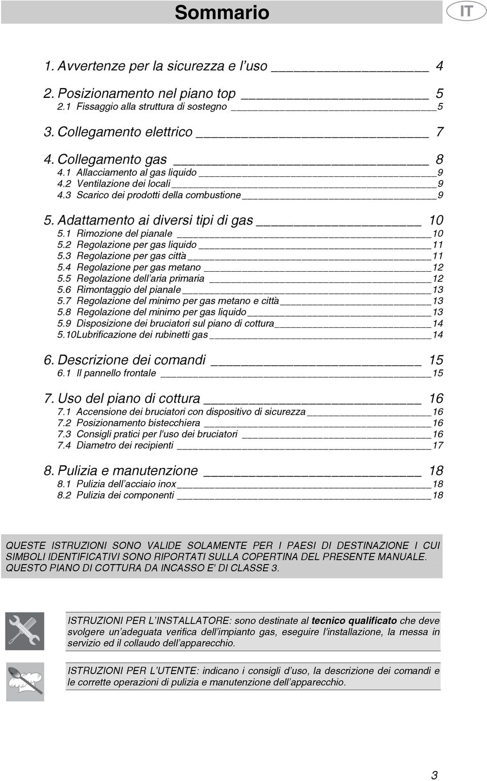 2 Regolazione per gas liquido 11 5.3 Regolazione per gas città 11 5.4 Regolazione per gas metano 12 5.5 Regolazione dell aria primaria 12 5.6 Rimontaggio del pianale 13 5.