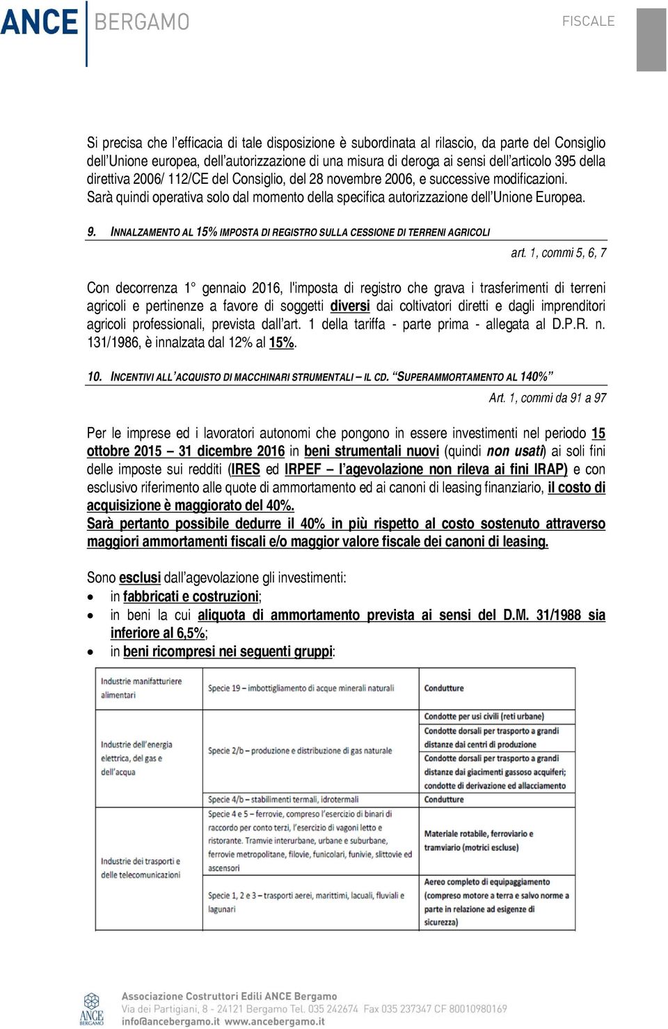 INNALZAMENTO AL 15% IMPOSTA DI REGISTRO SULLA CESSIONE DI TERRENI AGRICOLI art.