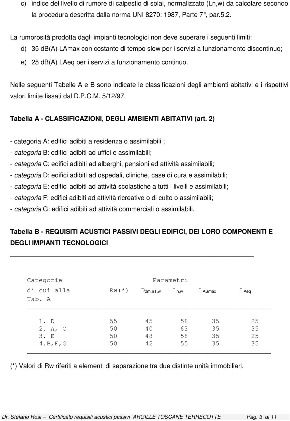 La rumorosità prodotta dagli impianti tecnologici non deve superare i seguenti limiti: d) 35 db(a) LAmax con costante di tempo slow per i servizi a funzionamento discontinuo; e) 25 db(a) LAeq per i