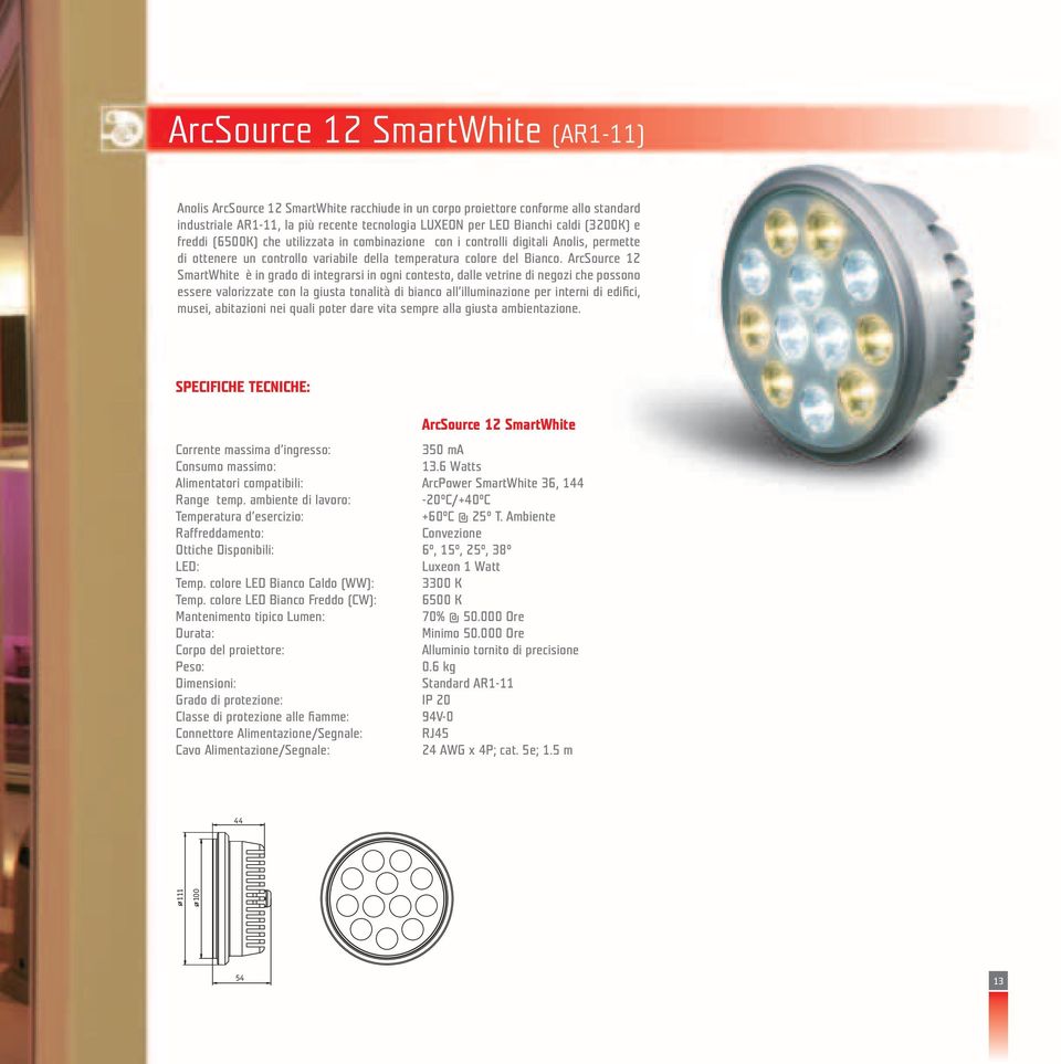 ArcSource 12 SmartWhite è in grado di integrarsi in ogni contesto, dalle vetrine di negozi che possono essere valorizzate con la giusta tonalità di bianco all illuminazione per interni di edifici,
