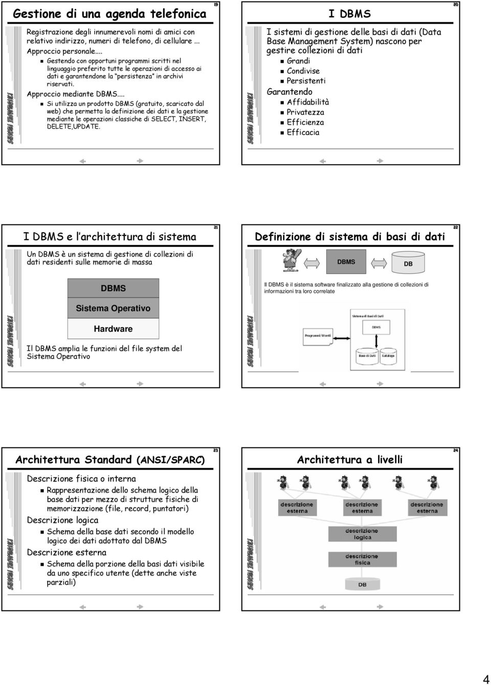 .. Si utilizza un prodotto DBMS (gratuito, scaricato dal web) che permetta la definizione dei dati e la gestione mediante le operazioni classiche di SELECT, INSERT, DELETE,UPDATE.