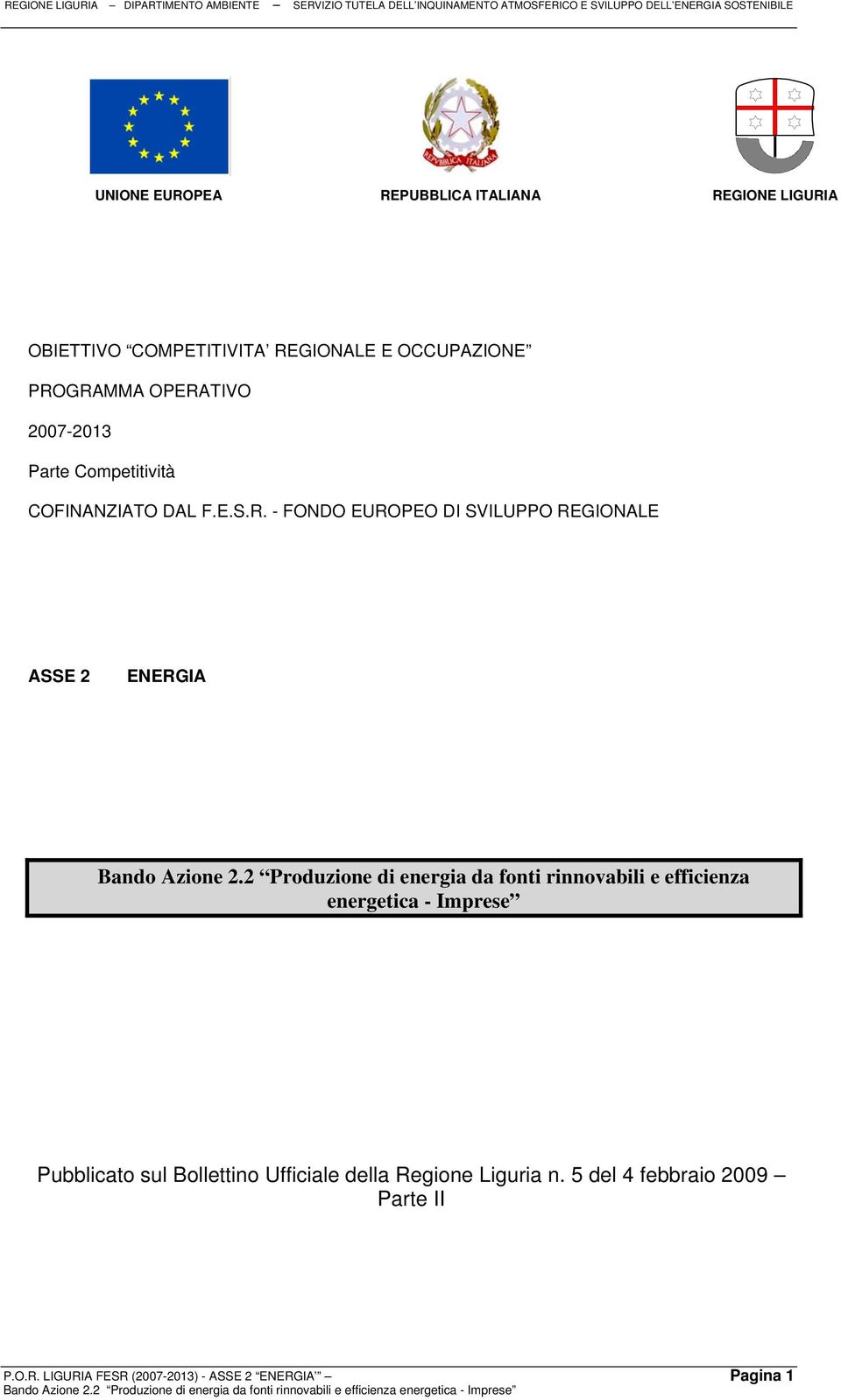 2 Produzione di energia da fonti rinnovabili e efficienza energetica - Imprese Pubblicato sul Bollettino