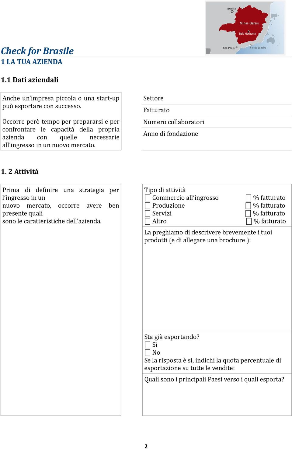 Settore Fatturato Numero collaboratori Anno di fondazione 1.