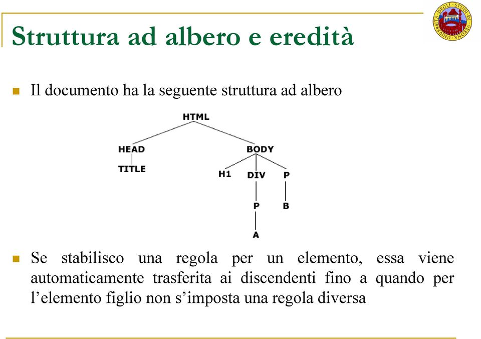 elemento, essa viene automaticamente trasferita ai