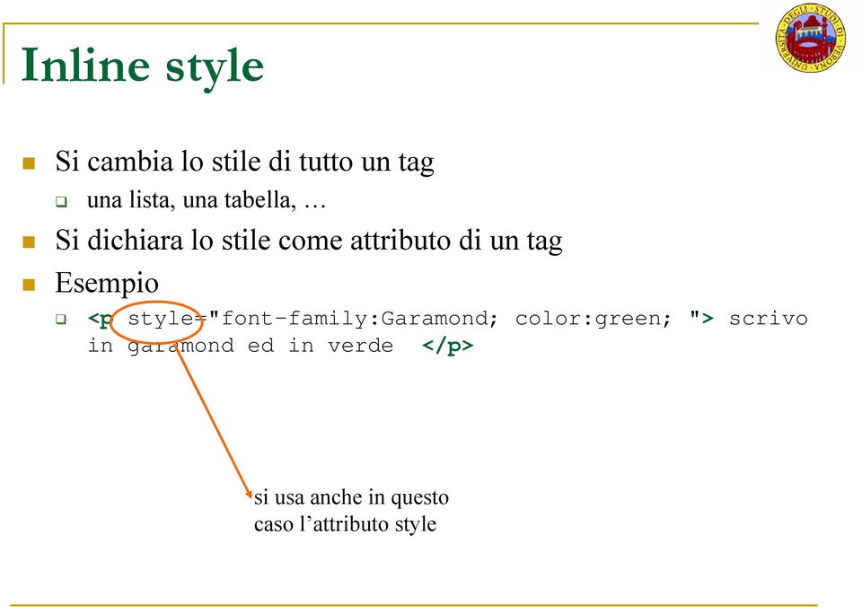 <p style="font-family:garamond; color:green; "> scrivo in