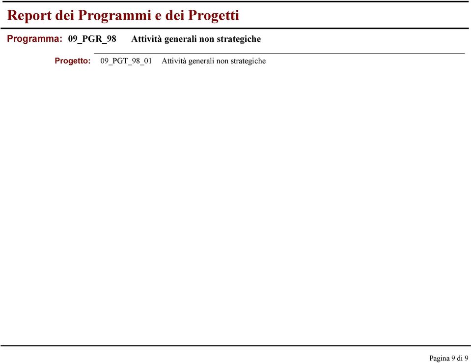 non strategiche Progetto: 09_PGT_98_01