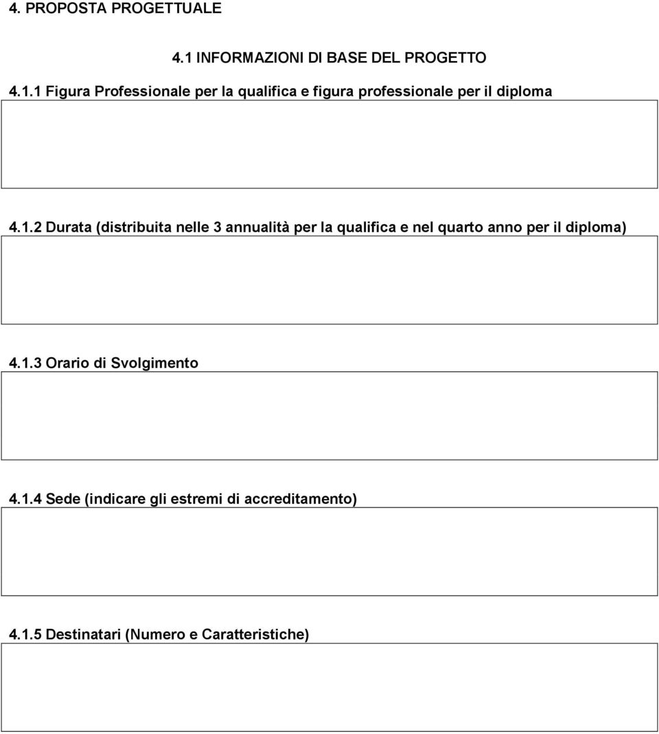 1 Figura Professionale per la qualifica e figura professionale per il diploma 4.1.2 Durata