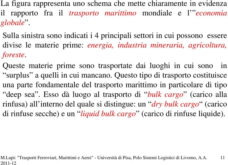 Queste materie prime sono trasportate dai luoghi in cui sono in surplus a quelli in cui mancano.