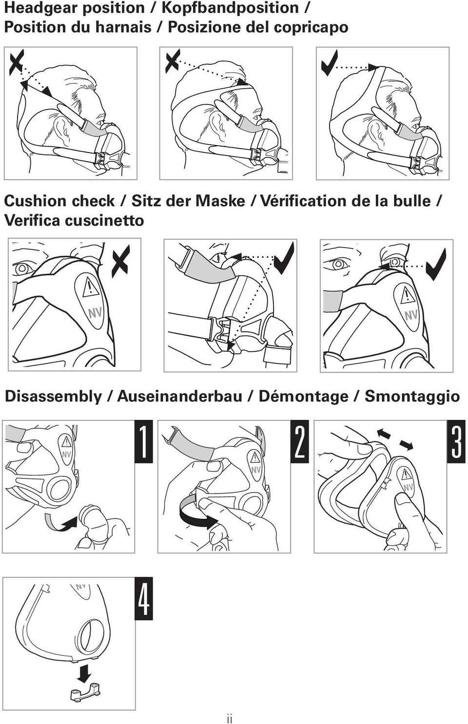 der Maske / Vérification de la bulle / Verifica