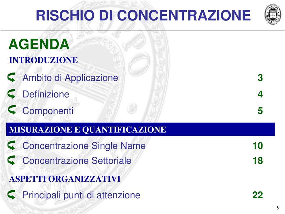 QUANTIFICAZIONE Concentrazione Single Name 10