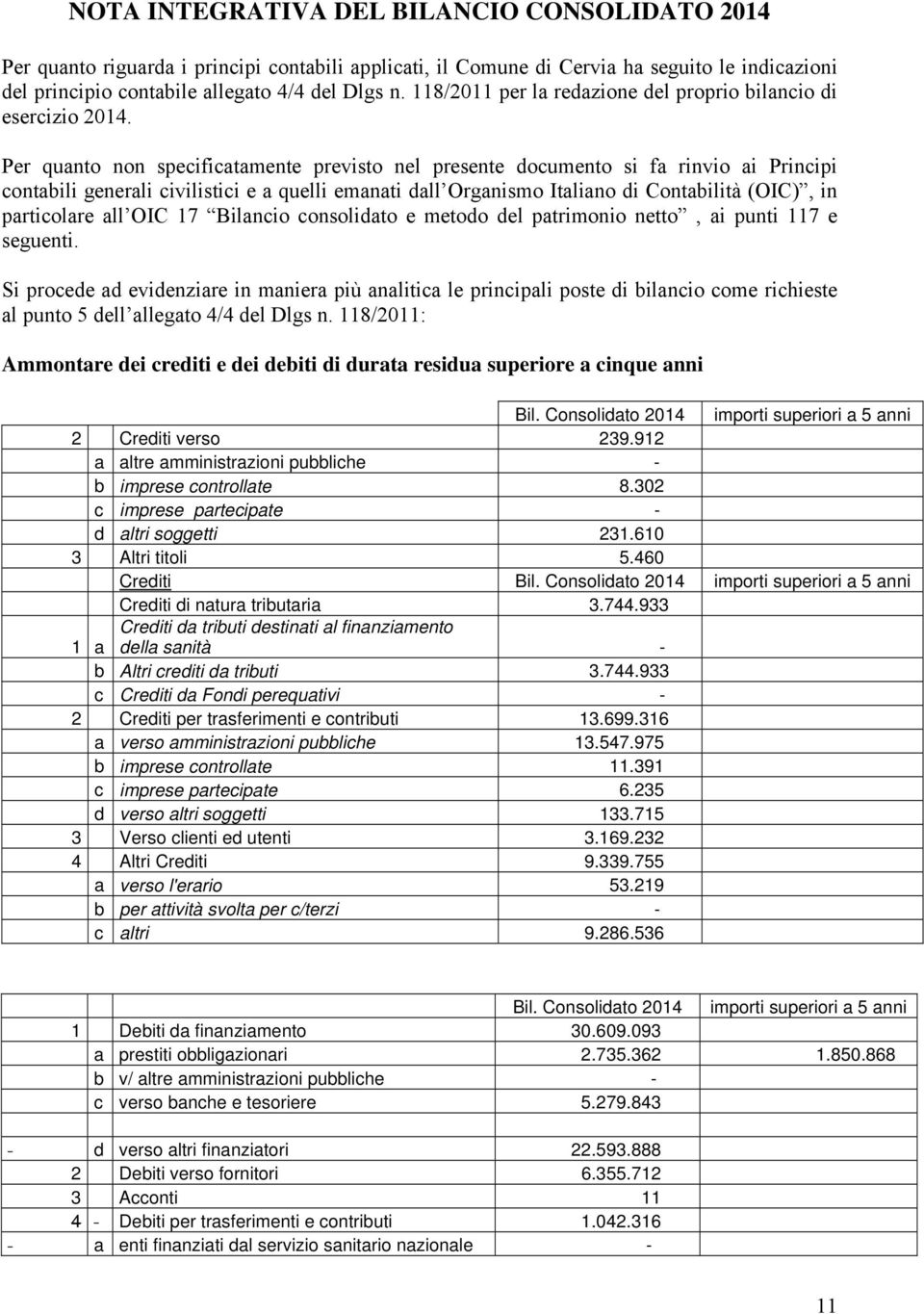 Per quanto non specificatamente previsto nel presente documento si fa rinvio ai Principi contabili generali civilistici e a quelli emanati dall Organismo Italiano di Contabilità (OIC), in particolare