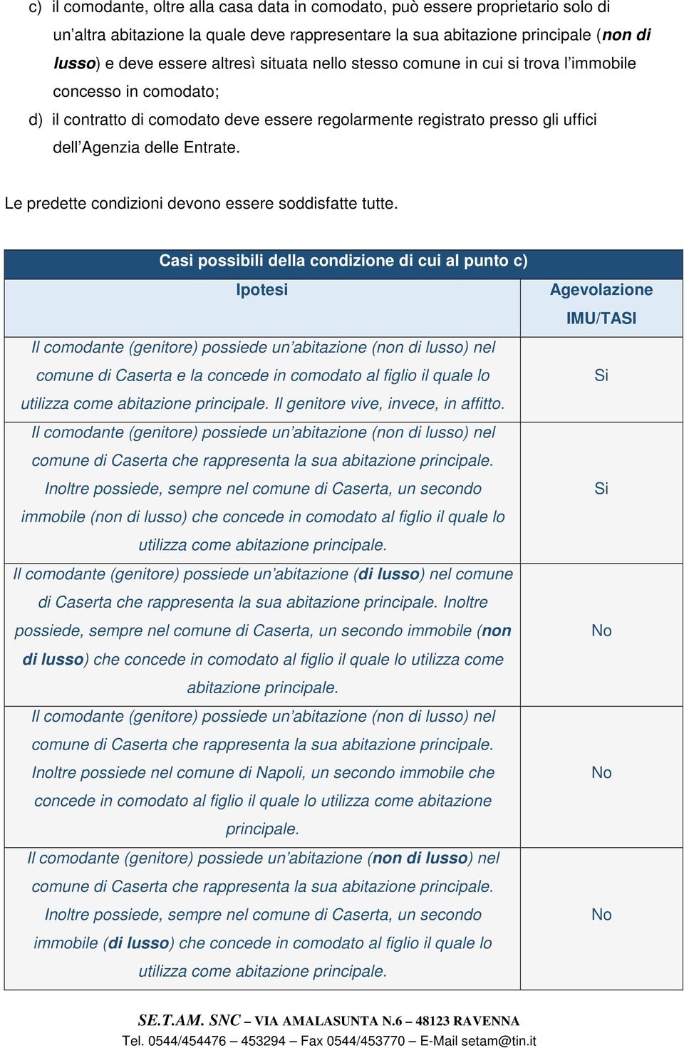 Le predette condizioni devono essere soddisfatte tutte.