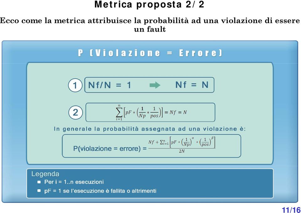 la probabilità ad una