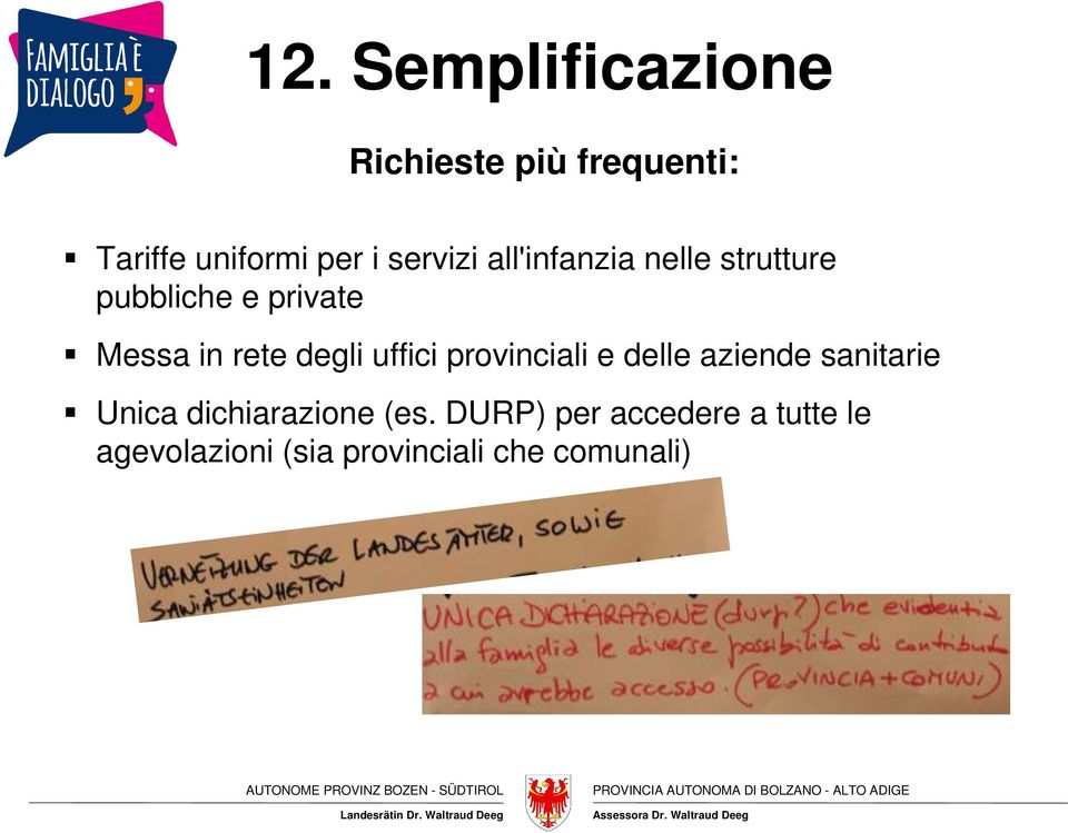 degli uffici provinciali e delle aziende sanitarie Unica dichiarazione