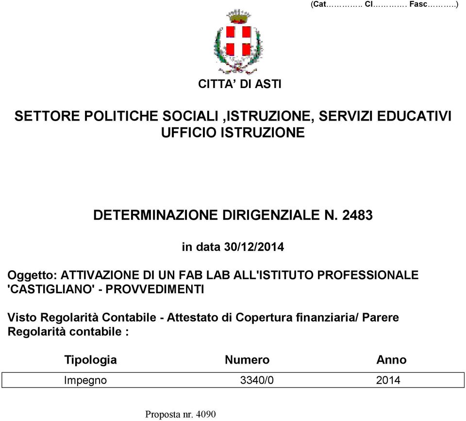 DETERMINAZIONE DIRIGENZIALE N.