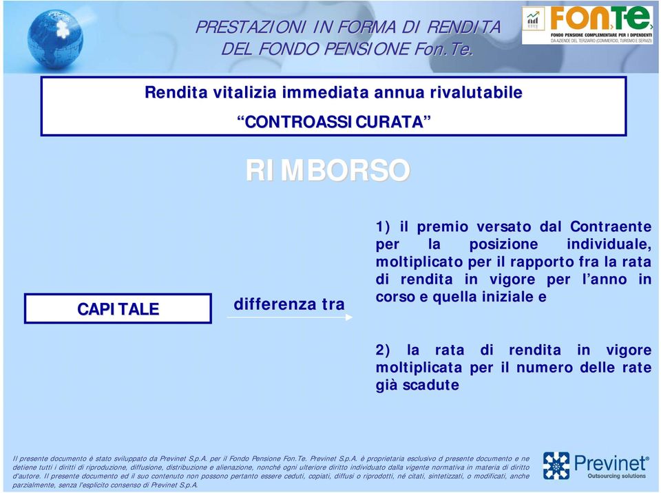 il premio versato dal Contraente per la posizione individuale, moltiplicato per il rapporto fra la