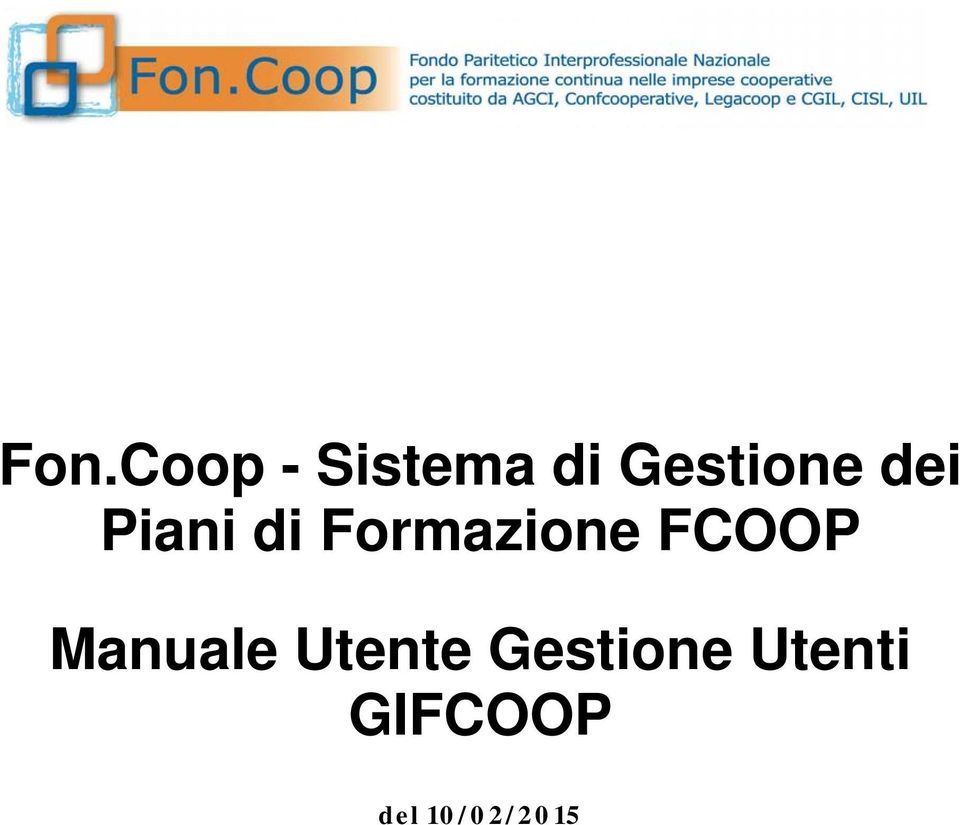 Formazione FCOOP Manuale