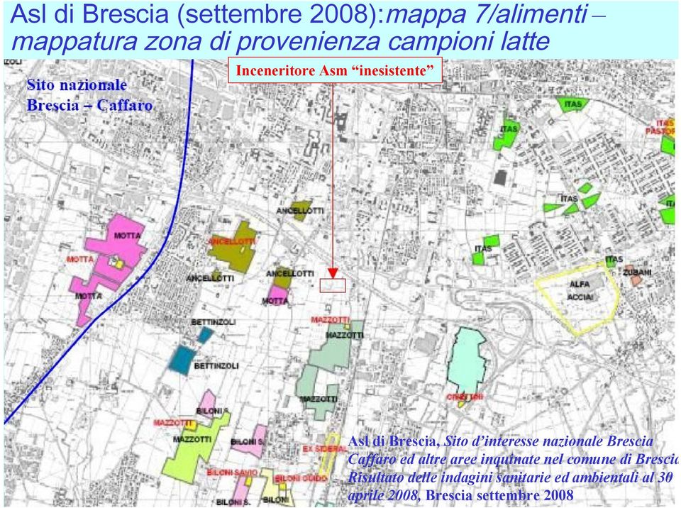 nazionale Brescia Caffaro ed altre aree inquinate nel comune di Brescia.