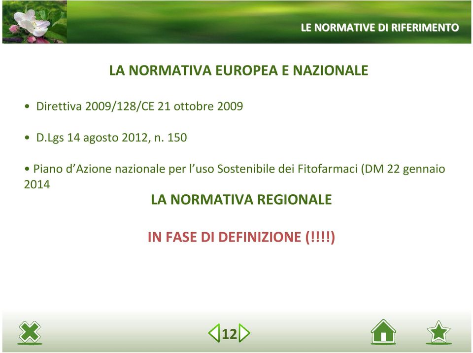 150 Piano d Azione nazionale per l uso Sostenibile dei Fitofarmaci