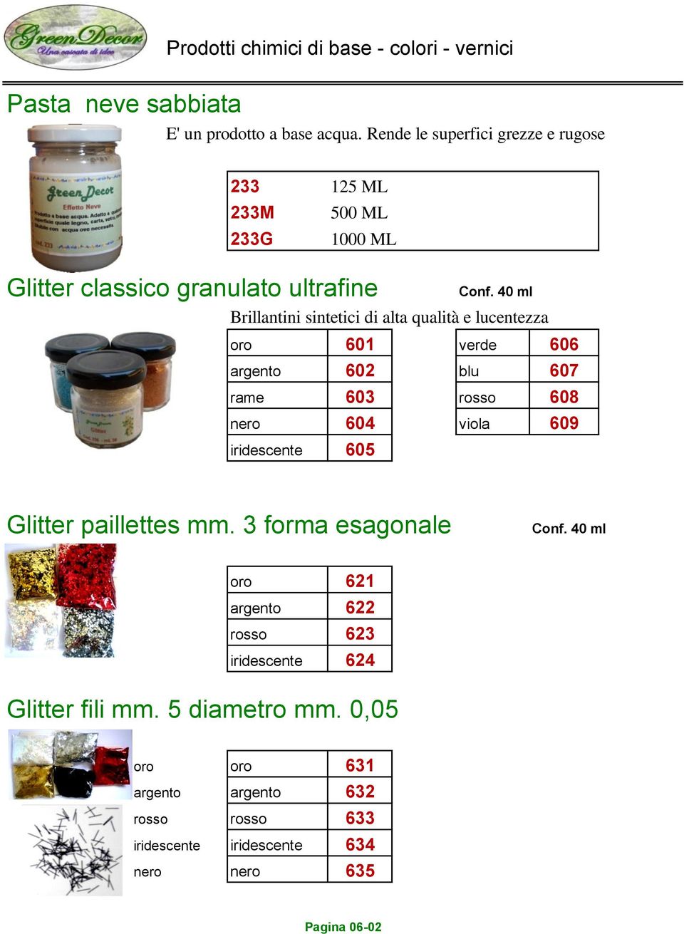 40 ml Brillantini sintetici di alta qualità e lucentezza oro 601 verde 606 argento 602 blu 607 rame 603 rosso 608 nero 604 viola 609