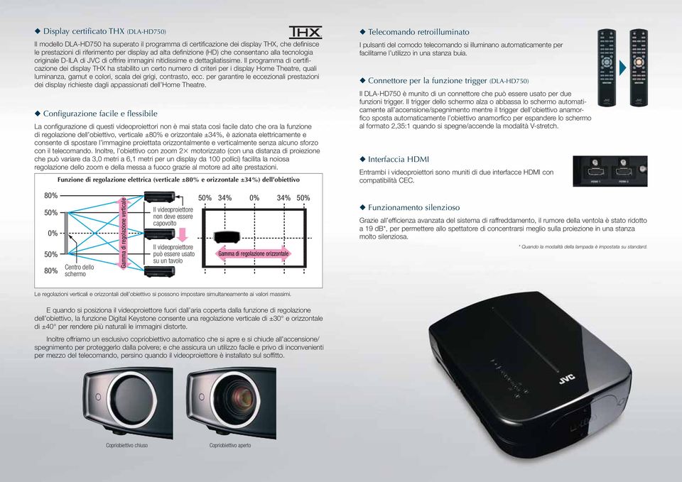 Il programma di certificazione dei display THX ha stabilito un certo numero di criteri per i display Home Theatre, quali luminanza, gamut e colori, scala dei grigi, contrasto, ecc.