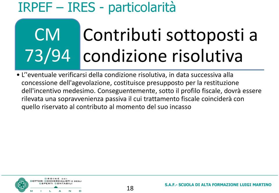 restituzione dell'incentivo medesimo.