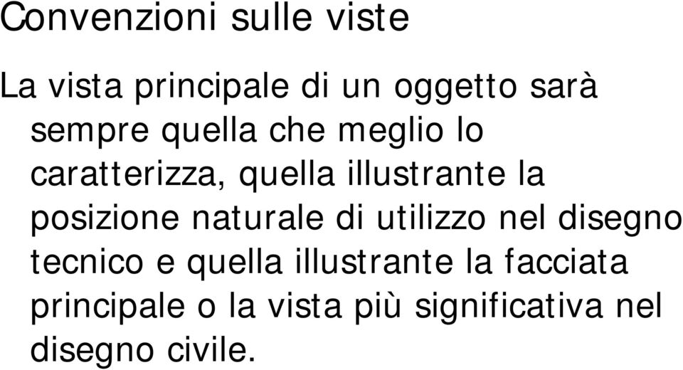 posizione naturale di utilizzo nel disegno tecnico e quella