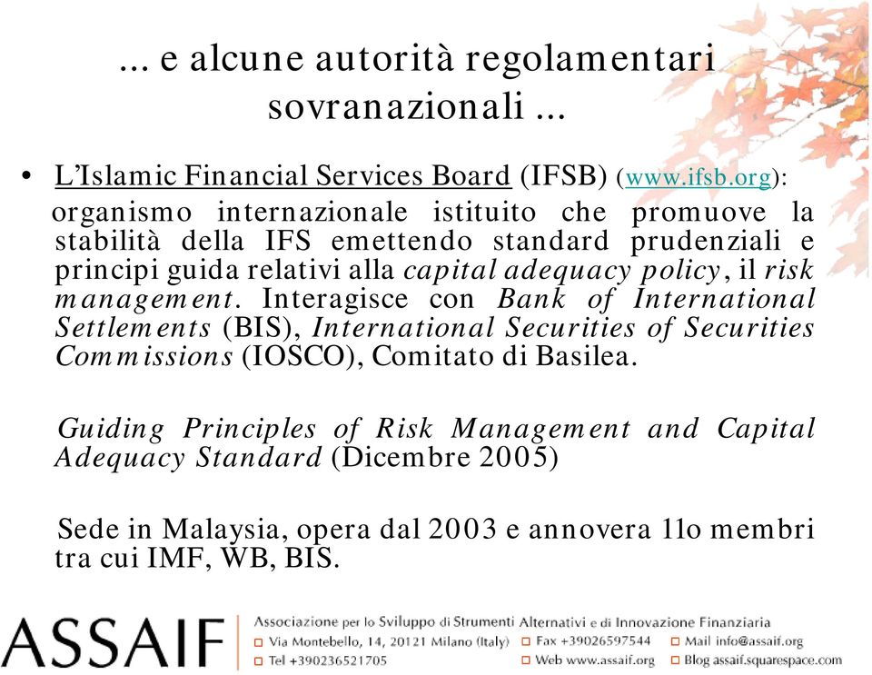 adequacy policy, il risk management.