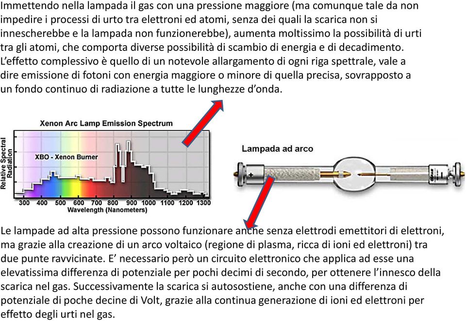 L effetto complessivo è quello di un notevole allargamento di ogni riga spettrale, vale a dire emissione di fotoni con energia maggiore o minore di quella precisa, sovrapposto a un fondo continuo di