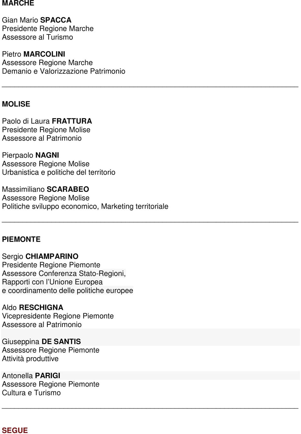 economico, Marketing territoriale PIEMONTE Sergio CHIAMPARINO Presidente Regione Piemonte Assessore Conferenza Stato-Regioni, Rapporti con l Unione Europea e coordinamento delle politiche