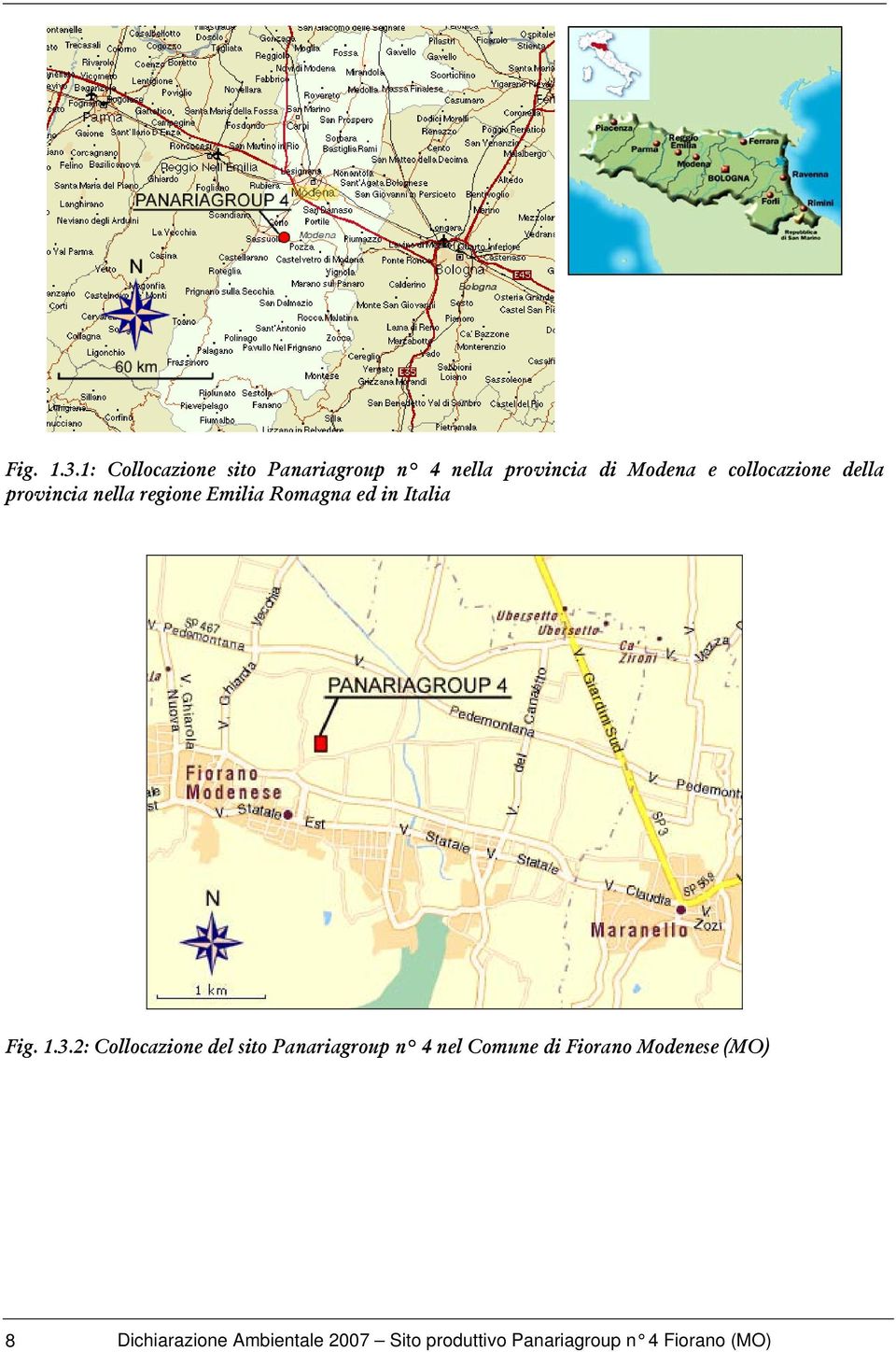 collocazione della provincia nella regione Emilia Romagna ed in Italia 2: