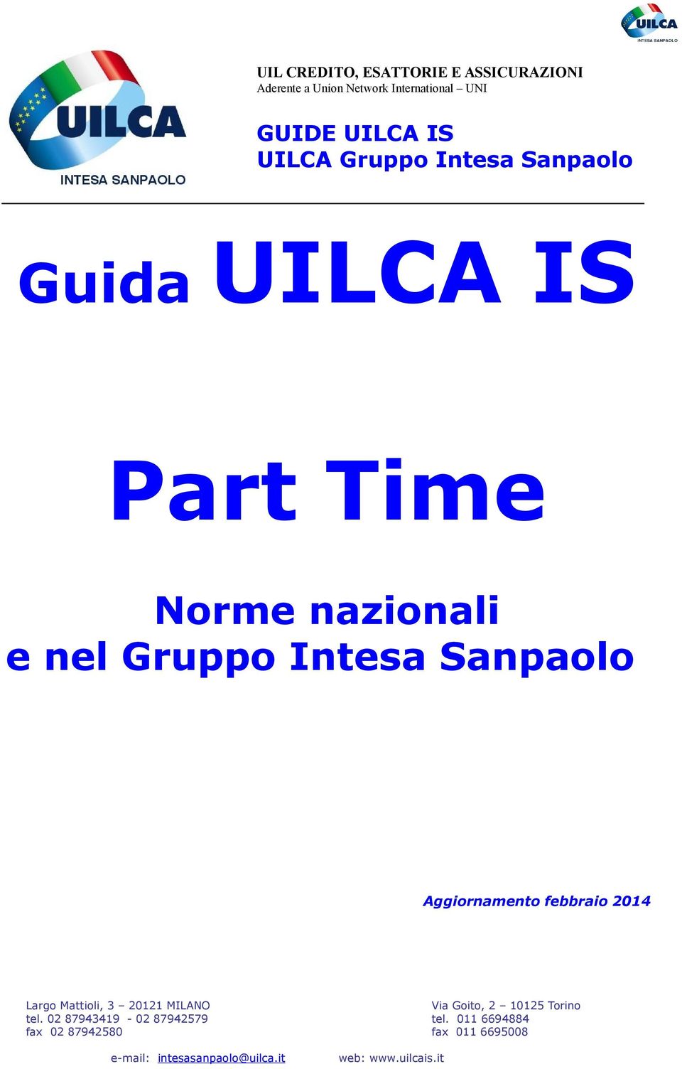 Intesa Sanpaolo Guida UILCA IS Part Time Norme