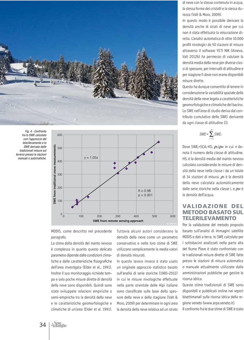 La stima della densità del manto nevoso è complessa in quanto questo delicato parametro dipende dalle condizioni climatiche e dalle caratteristiche fisiografiche dell area investigata (Elder et al.