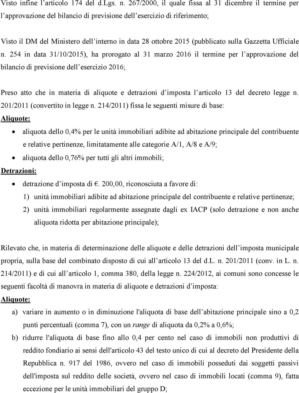 (pubblicato sulla Gazzetta Ufficiale n.