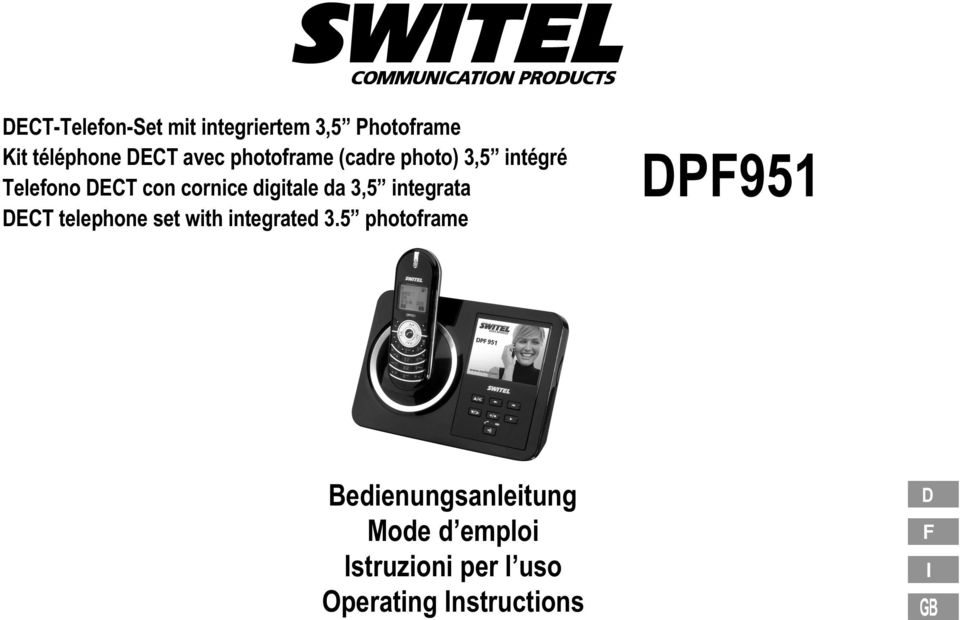 3,5" integrata DECT telephone set with integrated 3.